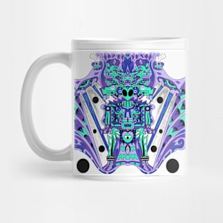 mictlan alien ecopop in transfer spaceship pattern art Mug